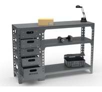 Стол-верстак Metalex c одной тумбой 950x1600x500 (серый) / ООО Металекс 111821