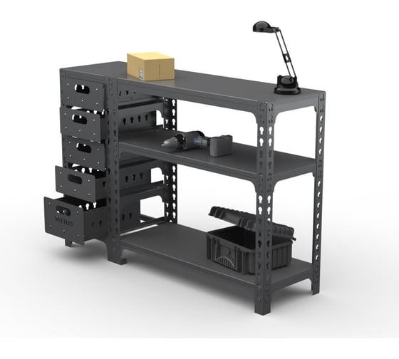 Стол-верстак Metalex c одной тумбой 950x1000x400 (серый) / ООО Металекс 111814