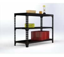 Стол-верстак ООО Металекс 950x1700x500 (две полки) чёрный / 117098