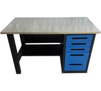 Верстак Great Wolf однотумбовый, 5 ящиков, синий 1400x700, GWT-V1400B3