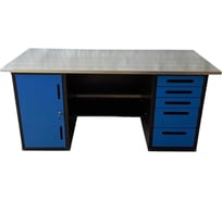 Верстак Great Wolf двухтумбовый, 5 ящиков, тумба с дверью, синий 1800x700 GWT-V1800B3