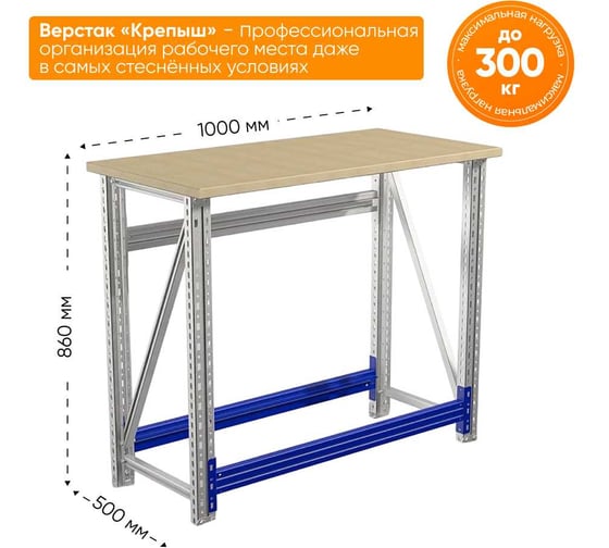 Верстак Крепыш IRONMEBEL 100x50x86 см к-т M-KREP2 1