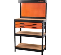 Верстак металлический Forsage 800х400х1400мм с двумя выдвижными полками ,пр-во Беларусь F-WT00304(63835)