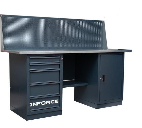 Верстак с драйвером, тумбой и экраном Inforce 1800х686х1350 05-01-019 1