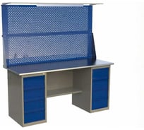 Верстак двухтумбовый IRONMEBEL ML4/ML4 с экраном 1400 и освещением M-ML4ML4MDCE1400ос