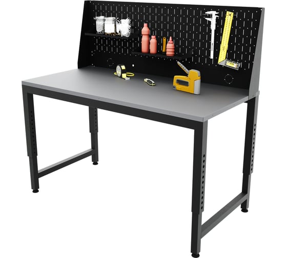 Регулируемый верстак-стол с одинарной перфопанелью, 1400x600 мм GREENBERG VERSTAK_REG_P1_1400х600 1