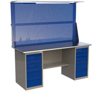 Верстак двухтумбовый ML6/ML6 с экраном 1800 и освещением IRONMEBEL M-ML6ML6MDCE1800ос