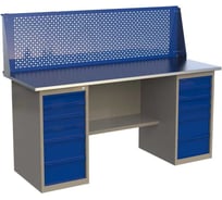 Верстак двухтумбовый ML6/ML6 с экраном 1600 IRONMEBEL M-ML6ML6MDCE1600