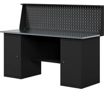Верстак-стол BLACK с двумя тумбами с дверцей и перфопанелью, 1800 мм GREENBERG VERSTAK_BLACK_Т2_P_1800