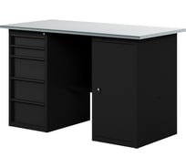 Верстак-стол BLACK с тумбой и ящиками, 1400 мм GREENBERG VERSTAK_BLACK_ТY_1400