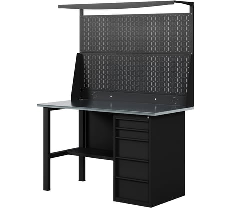 Верстак-стол BLACK с двойной перфопанелью и ящиками, 1200 мм GREENBERG VERSTAK_BLACK_Y1_Р2_1200