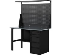 Верстак-стол BLACK с двойной перфопанелью и ящиками, 1400 мм GREENBERG VERSTAK_BLACK_Y1_Р2_1400
