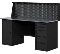 Верстак-стол BLACK с тумбой с ящиками, тумбой с дверцей и перфопанелью, 1800 мм GREENBERG VERSTAK_BLACK_ТY_P_1800