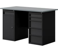 Верстак-стол с тумбой с ящиками и тумбой/ящик, 1400 мм GREENBERG BLACK VERSTAK_BLACK_WY_1400