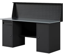 Верстак-стол с тумбой с ящиками и тумбой/ящик с перфопанелью, 1800 мм GREENBERG BLACK VERSTAK_BLACK_WY_P_1800