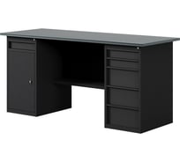 Верстак-стол с тумбой с ящиками и тумбой/ящик, 1600 мм GREENBERG BLACK VERSTAK_BLACK_WY_1600