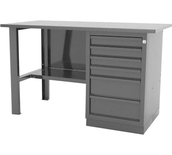 Верстак однотумбовый FERRUM 01.105L-G7046 1390х686х845 с оцинкованной столешницей В0000000207624
