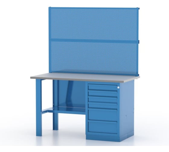 Верстак 1-тумбовый FERRUM тумба с 6 ящиками, с перф. панелями 01.106L/2-5015