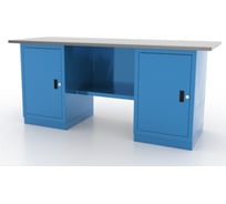 Верстак FERRUM 2-тумб., 2 тумбы с дверц, стол. оцинк. 01.200L-G5015