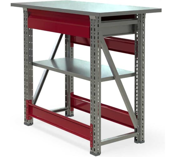 Верстак слесарный IRONMEBEL Ворк компакт 1000 (ZN) с ящиком и полкой M-WRKCT.1000(ZN).F_F_110