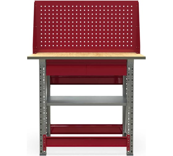 Верстак слесарный IRONMEBEL Ворк компакт 1000 с полкой, ящиком и экраном M-WRKCT.1000.F_F_111