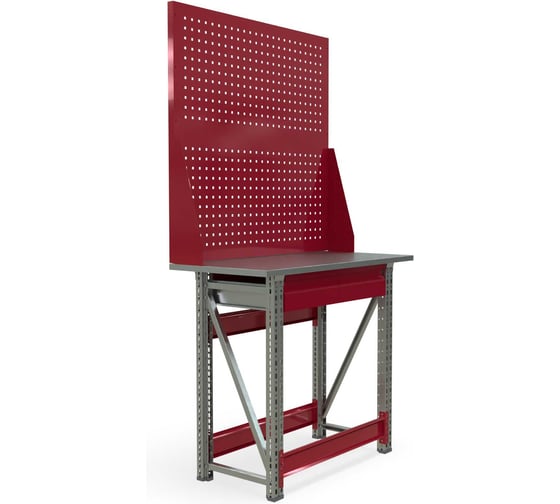 Верстак слесарный IRONMEBEL Ворк компакт 1000 (ZN) с ящиком и двойным экраном M-WRKCT.1000(ZN).F_F_012