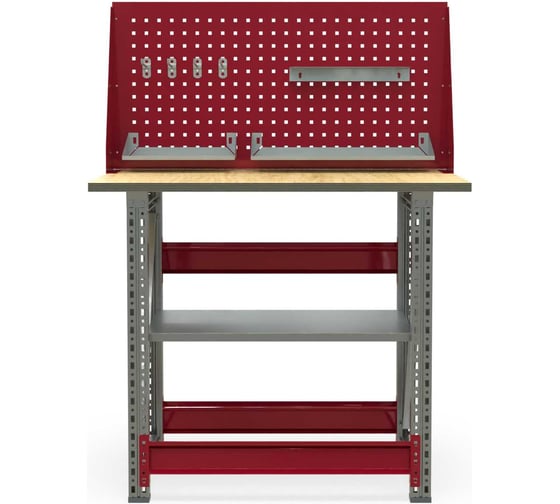 Верстак слесарный IRONMEBEL Ворк компакт 1000 с полкой, экраном и аксессуарами M-WRKCT.1000.F_F_101-KIT