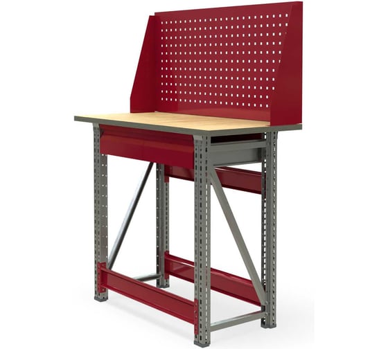 Верстак слесарный IRONMEBEL Ворк компакт 1000 с ящиком и экраном M-WRKCT.1000.F_F_011