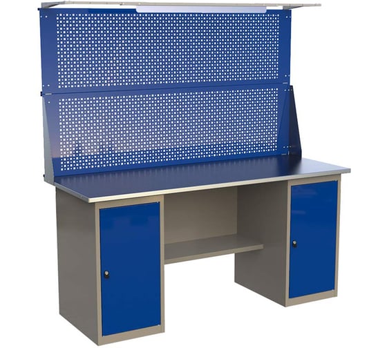 Двухтумбовый верстак HONEYCOMB MasterLine ML/ML с экраном 1600 и освещением M-ХMLMLMDCE1600ос