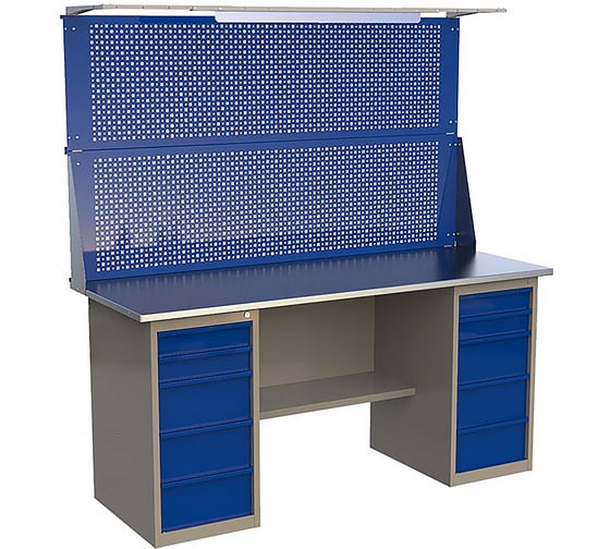 Двухтумбовый верстак HONEYCOMB MasterLine ML5/ML5 с экраном 1600 и освещением M-ХML5ML5MDCE1600ос