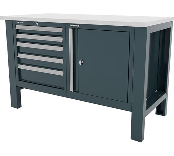 FERRUM 11.3105-7016/7016 Верстак двухтумбовый Premium 1310х640х850 с оцинкованной столешницей В0000000203482