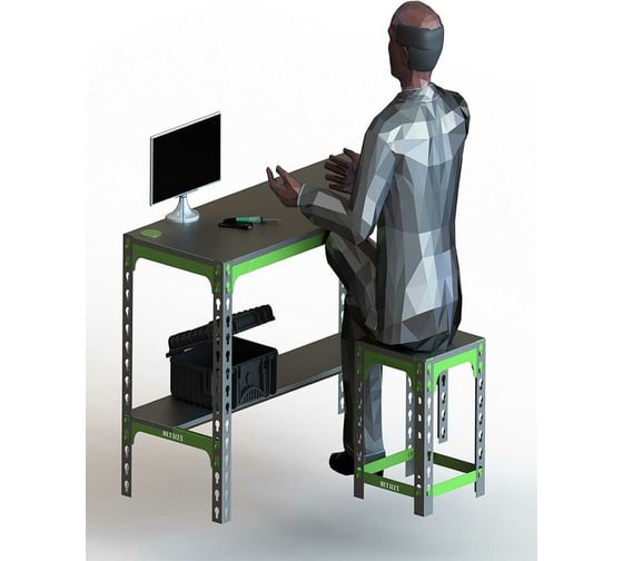 Металлический стол Metalex 750x1300x600 мм SMM751360