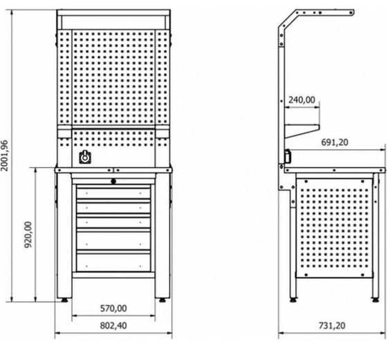 Металлический верстак ROCKFORCE RF-01Y0203