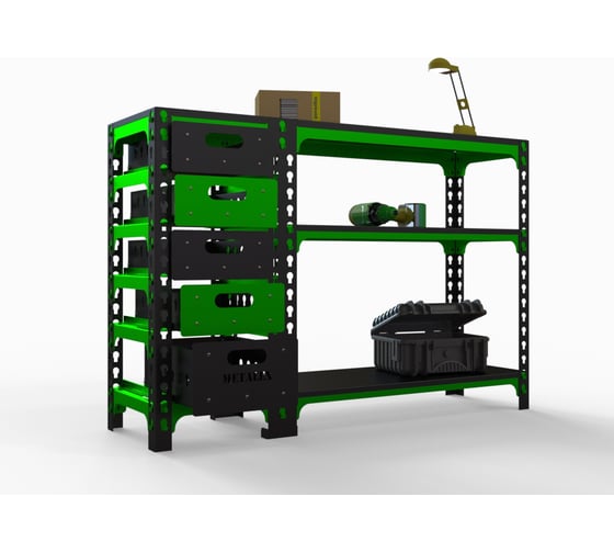 Стол-верстак Metalex c одной тумбой 950x1600x600 мм SVTI951660