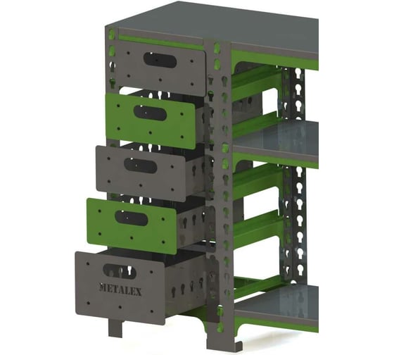 Стол-верстак Metalex c одной тумбой 950x1600x600 мм SVTI951660