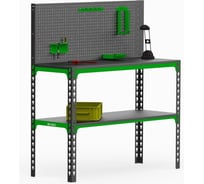 Стол-верстак 950x1000x500 (одна полка) + перфопанель с комплектом аксессуаров SVPIPRIA951050