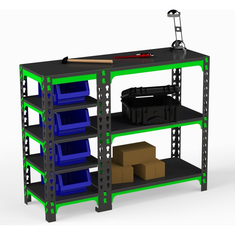 Стол-верстак ООО Металекс 950x1500x400 с боковыми полками SVBP951540 ...
