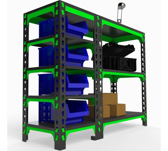 Стол-верстак ООО Металекс 950x1000x400 с боковыми полками SVBP951040
