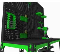 Стол-верстак ООО Металекс 950x1000x600 мм, с боковыми полками, 2 перфопанелями и комплектом аксессуаров SVBPPRIIA951060