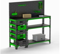 Стол-верстак Metalex c одной тумбой + перфопанель 950x1200x400 мм SVTIP951240