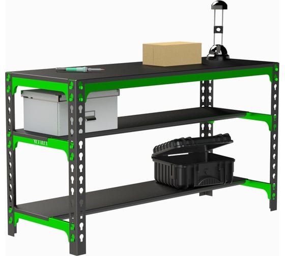Металлический стол Metalex 750x1000x400 (две полки) SMMPII751040