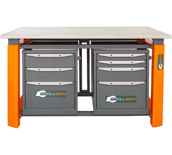 Двухтумбовый верстак Toollbox с регулируемой столешницей серии TBP1500 (TB3-TB4) 1