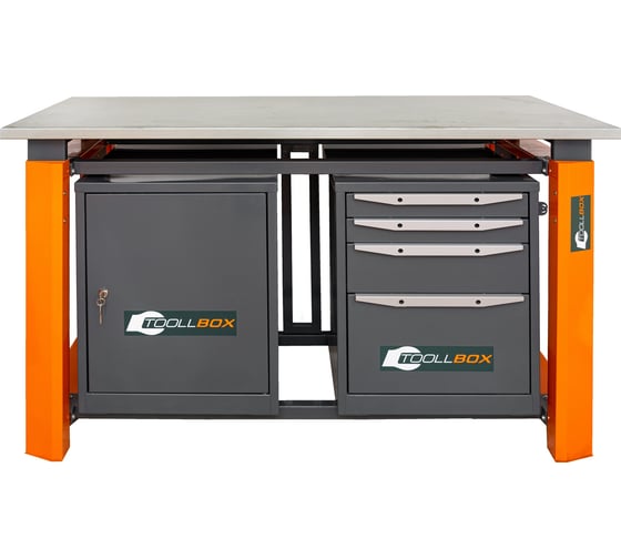 Двухтумбовый верстак Toollbox с регулируемой столешницей серии TBP1500 (TB0-TB4)