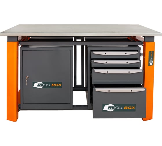 Двухтумбовый верстак Toollbox с регулируемой столешницей серии TBP1500 (TB0-TB4)