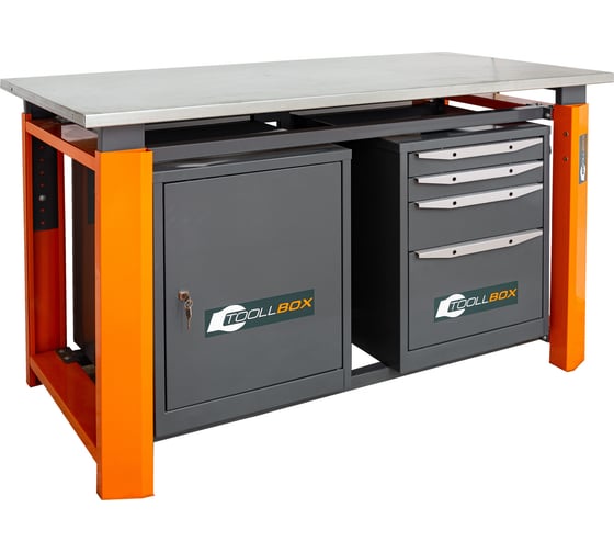 Двухтумбовый верстак Toollbox с регулируемой столешницей серии TBP1500 (TB0-TB4)
