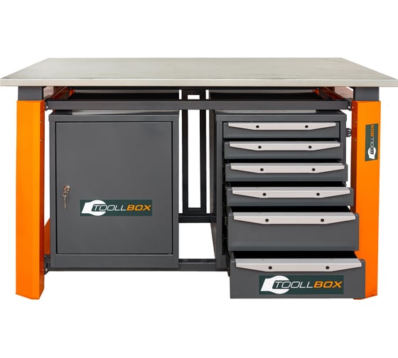 Двухтумбовый верстак Toollbox с регулируемой столешницей серии TBP1500 (TB0-TB6)