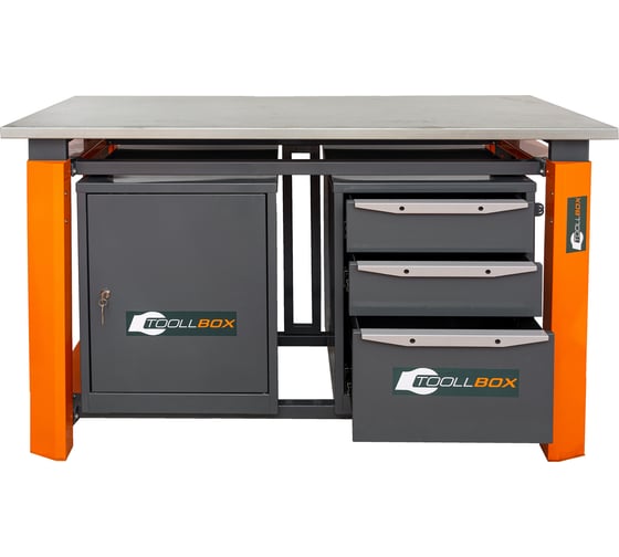 Двухтумбовый верстак Toollbox с регулируемой столешницей серии TBP1500 (TB0-TB3)