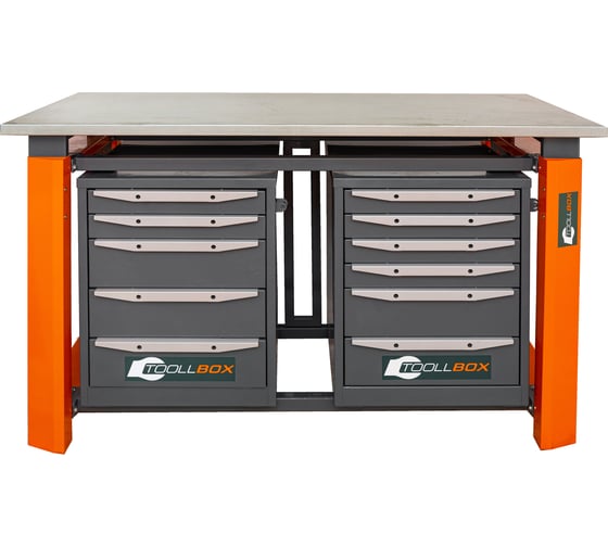 Двухтумбовый верстак Toollbox с регулируемой столешницей серии TBP1500 (TB5-TB6)