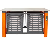 Двухтумбовый верстак Toollbox с регулируемой столешницей серии TBP1500 (TB8-TB8)