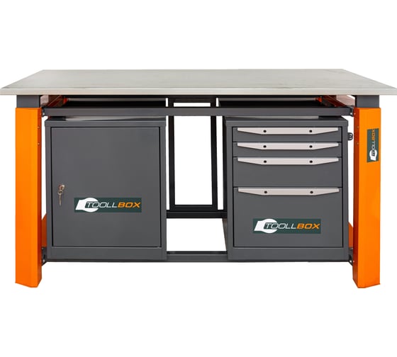 Двухтумбовый верстак Toollbox с регулируемой столешницей серии TBP1800 (TB0-TB4)